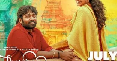Vijay Sethupathi and Nithya Menen in Thalaivan Thalaivii Tamil movie poster