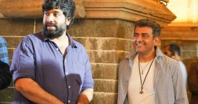 Ajith Kumar and Adhik Ravichandran on the set of AK 64 film